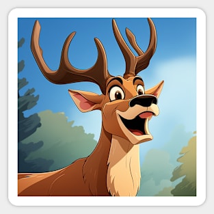 Cartoon Stag Sticker